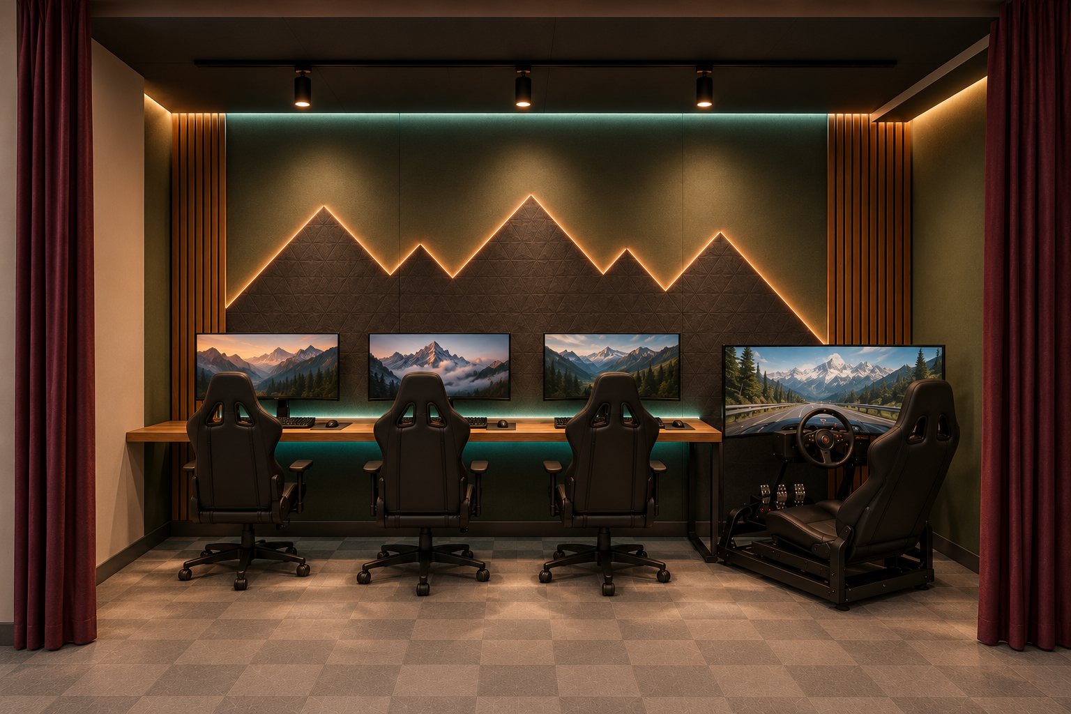 Il gaming corner — Concept degli spazi · immagini illustrative