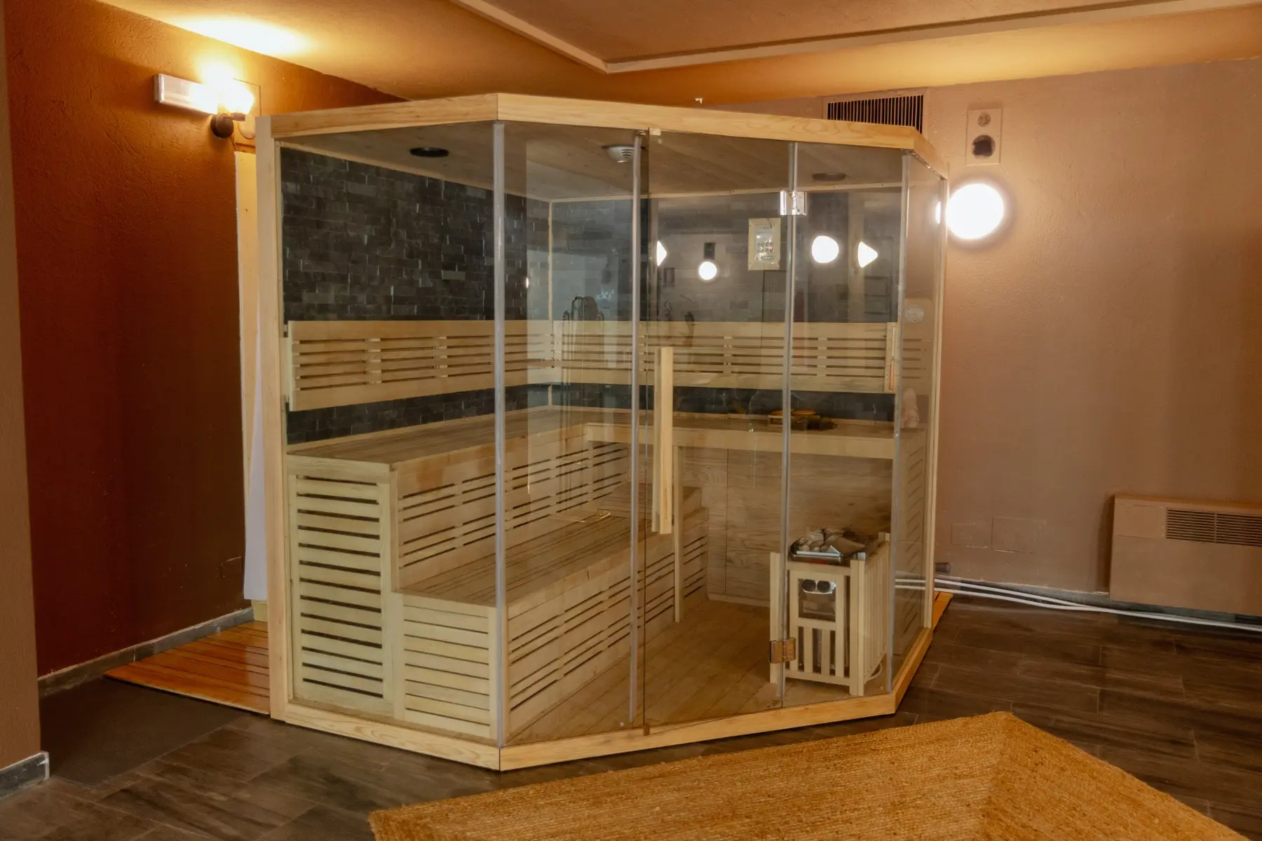 Sauna finlandese dello Chalet Hôtel du Soleil